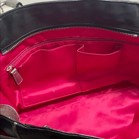 Coach Poppy Black & Silver Leather Tote - Rare! - Picture 7 of 8